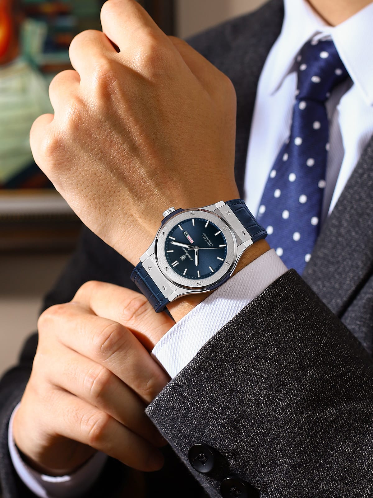 Newest Hot Sale Quartz Watch for Men POEDAGAR 952 High Quality Leather Strap Date Men's Watch Luxury Waterproof Wristwatch