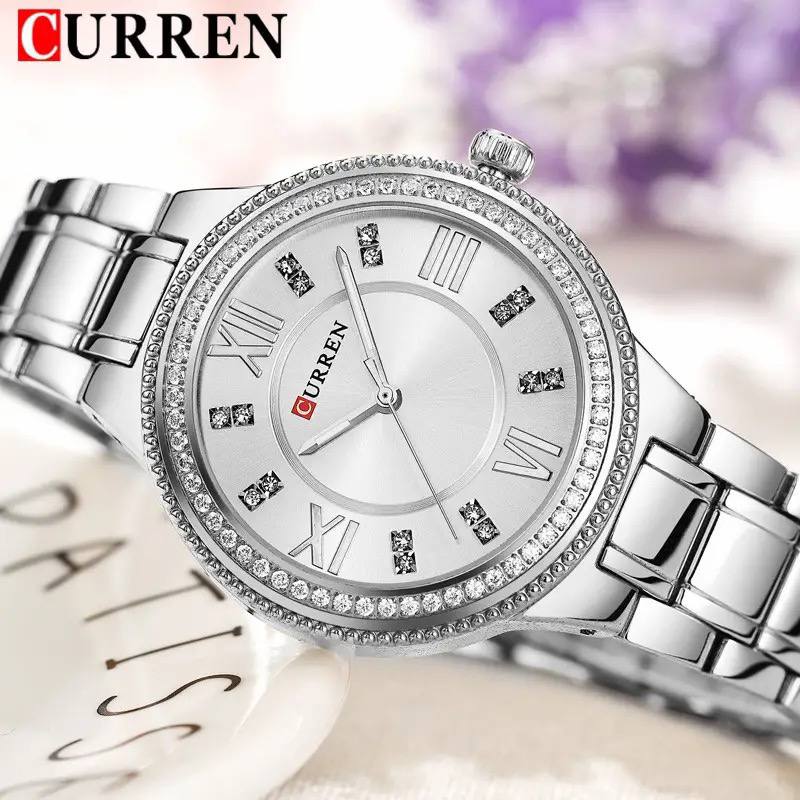 CURREN 9004 Fashion Women Watches Top Luxury Ladies Girl Wrist Watch Stainless Steel Bracelet Classic Casual Female Clock