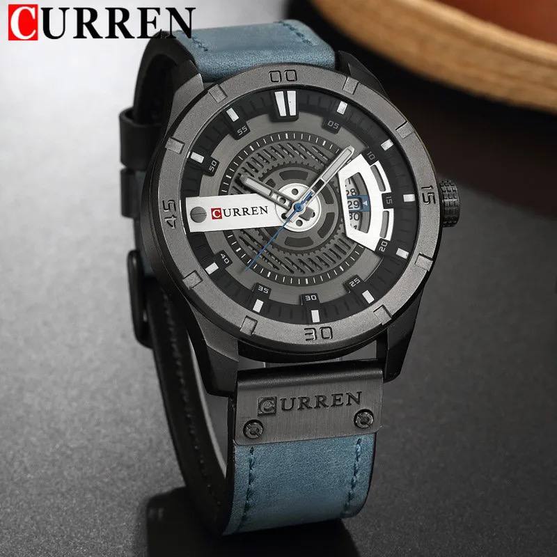 Date Men Watch New Top Luxury New CURREN 8301 Sport Business Male Clock Leather Quartz Wrist Mens Watches Gift