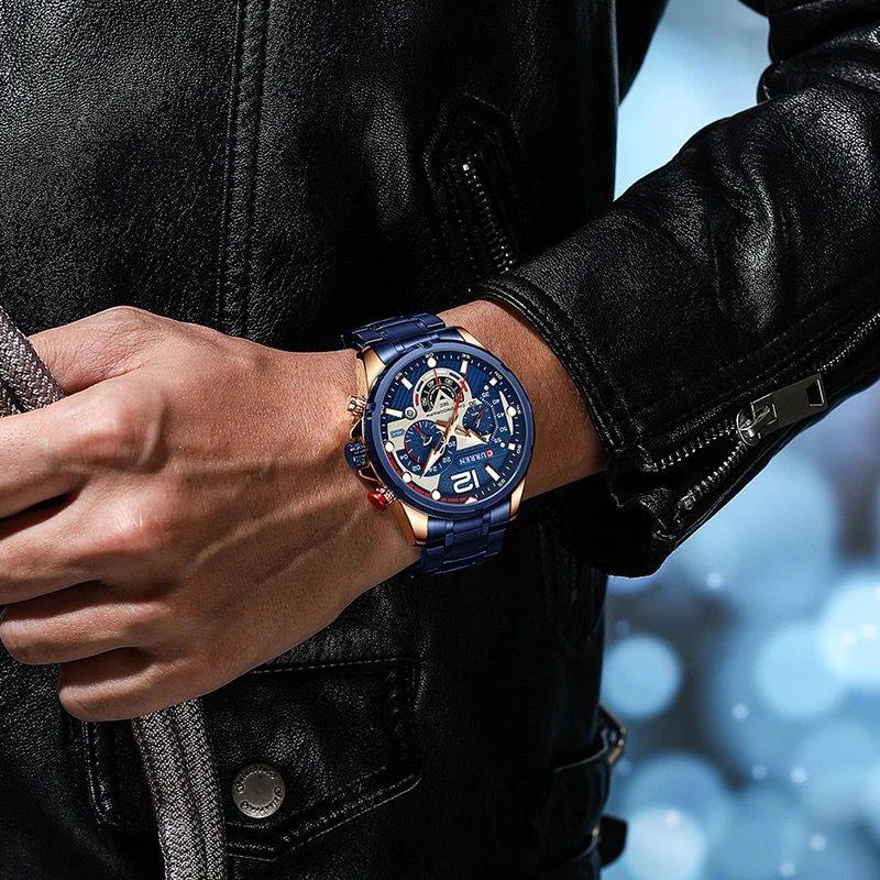 Luxury Men Watch CURREN 8395 Fashion Calendar Wristwatch Stainless Steel Band Sport Quartz Watches