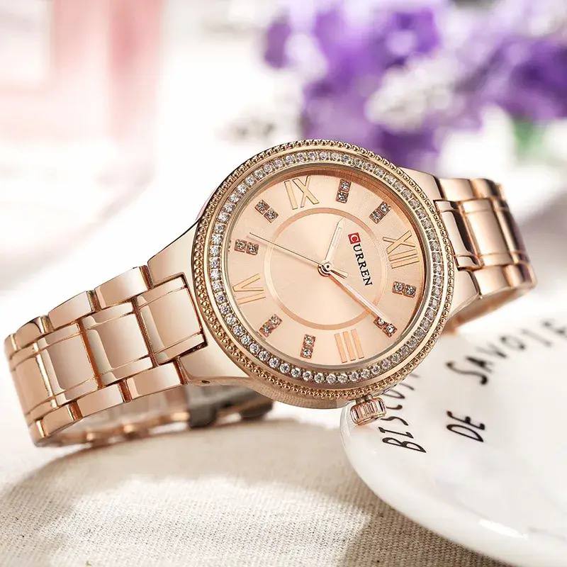 CURREN 9004 Fashion Women Watches Top Luxury Ladies Girl Wrist Watch Stainless Steel Bracelet Classic Casual Female Clock