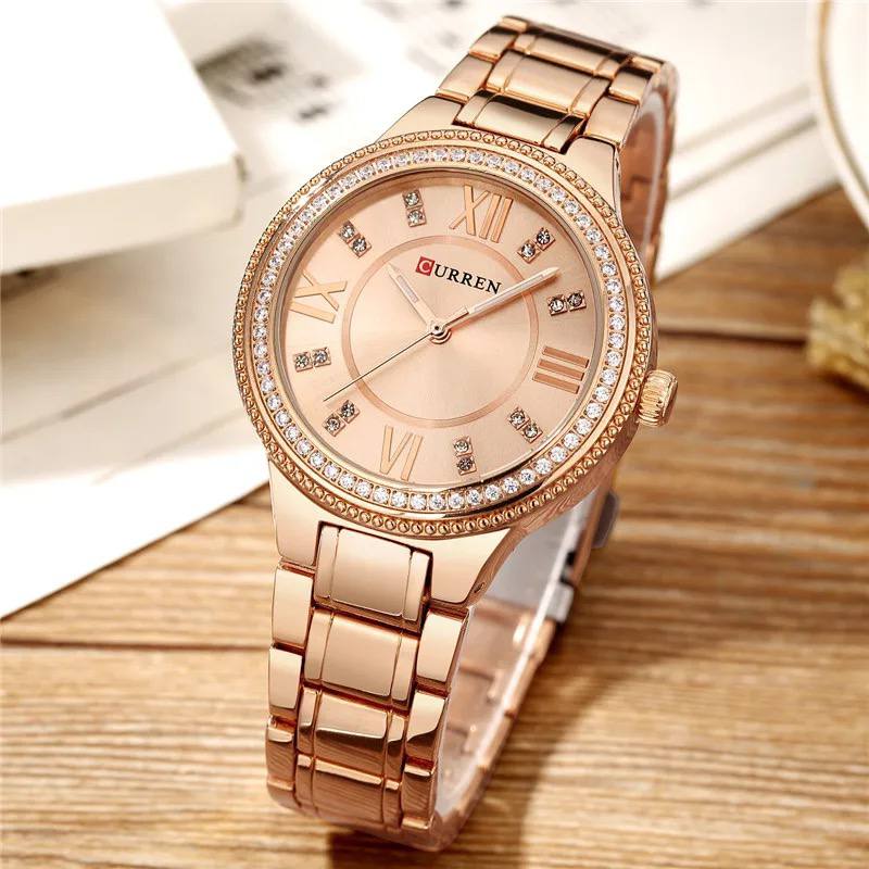 CURREN 9004 Fashion Women Watches Top Luxury Ladies Girl Wrist Watch Stainless Steel Bracelet Classic Casual Female Clock