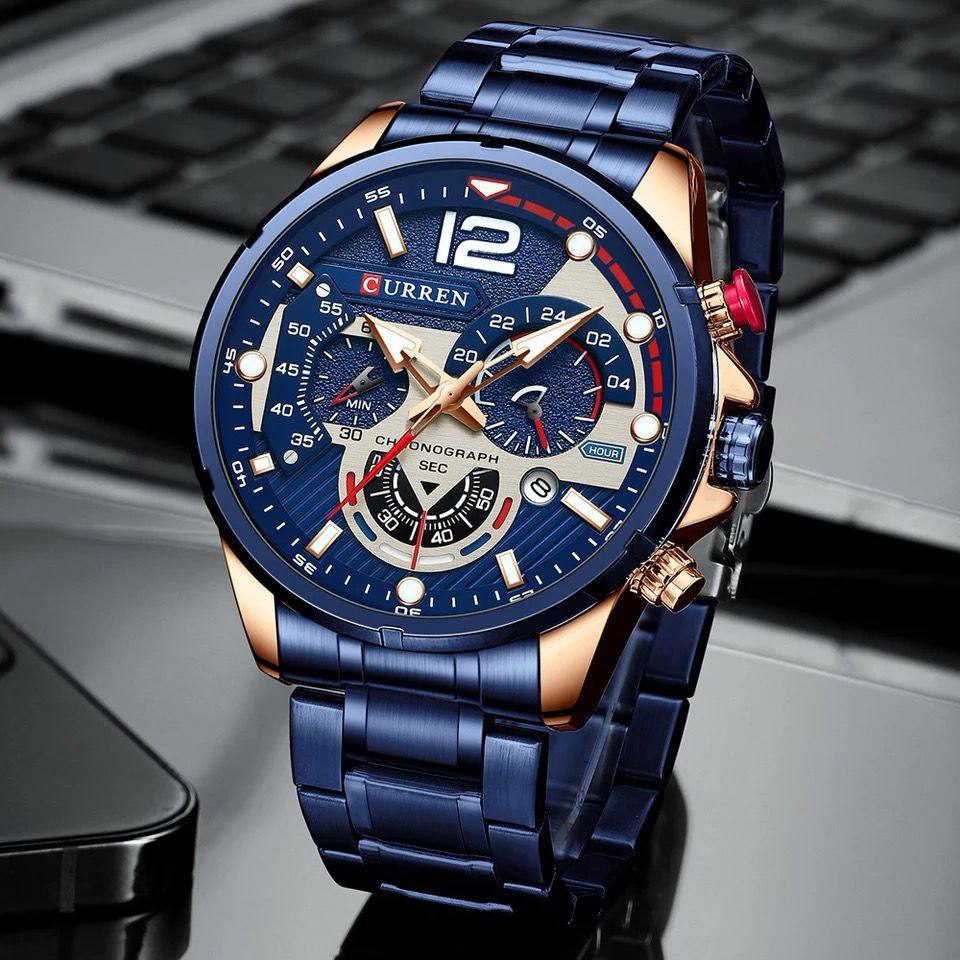 Luxury Men Watch CURREN 8395 Fashion Calendar Wristwatch Stainless Steel Band Sport Quartz Watches