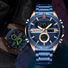 Watch Brand Casual Sport CURREN 8384 Wristwatches Male Digital Design Luminous Clock with Chronograph