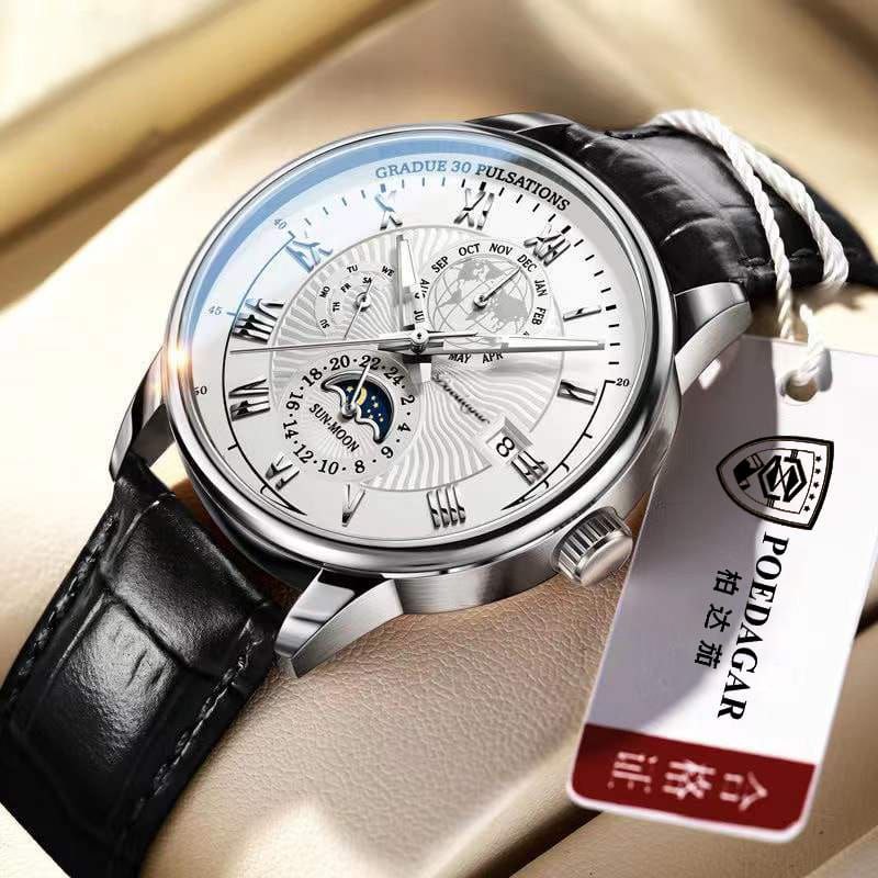 New 2025 POEDAGAR 917 Luxury Watch Business Waterproof Male Clock Luminous Date Stainless Steel Square Quartz Men