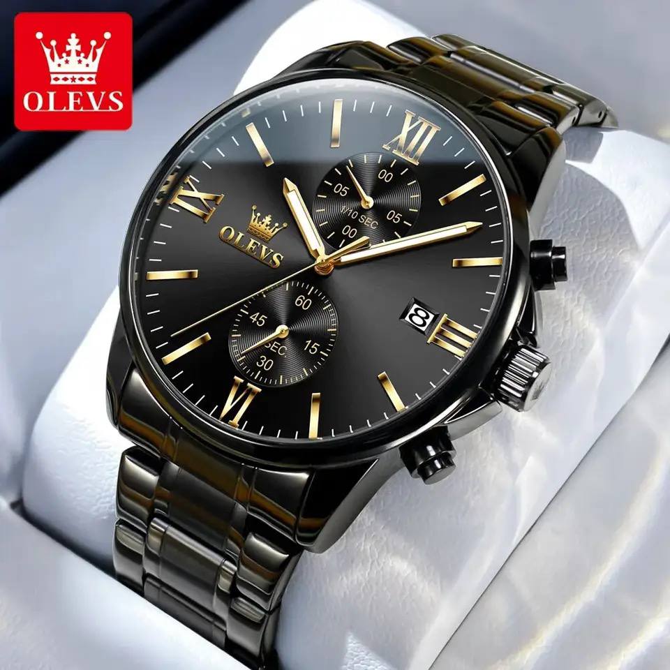 Quartz Mens Watches OLEVS 2886 Top Brand Luxury Original Sports Design Luminous Stainless Steel Waterproof Wristwatch Gifts Love
