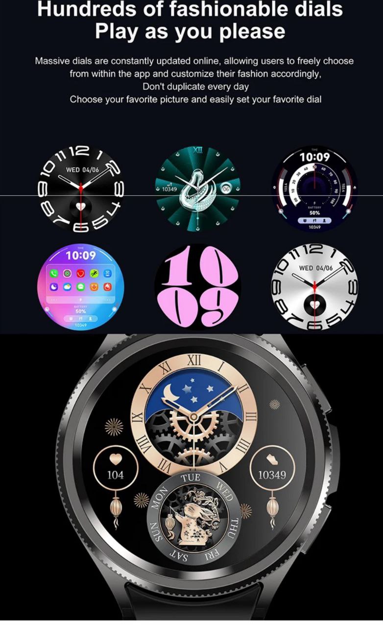 New HW62 Smart Watches Round Screen IP67 Waterproof Heart Rate Monitoring Classic Smart Watch for Men and Women