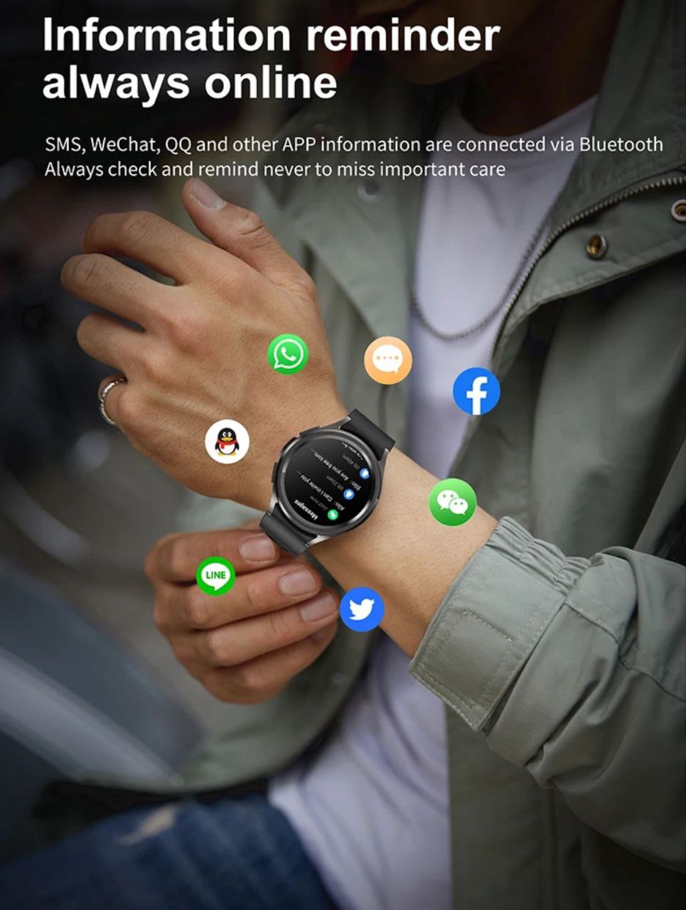New HW62 Smart Watches Round Screen IP67 Waterproof Heart Rate Monitoring Classic Smart Watch for Men and Women