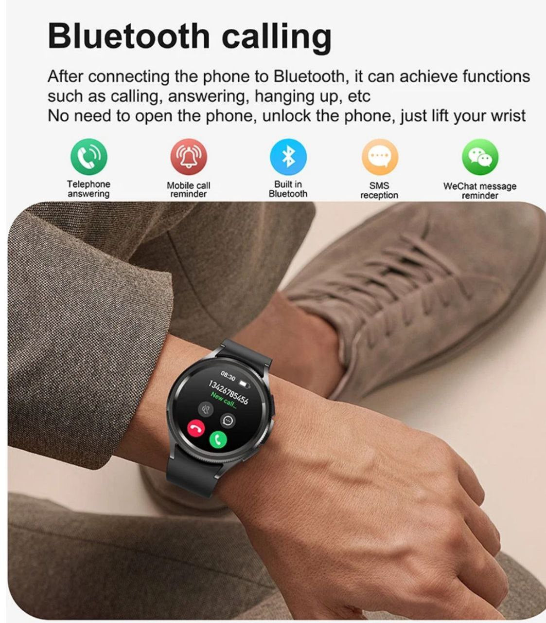 New HW62 Smart Watches Round Screen IP67 Waterproof Heart Rate Monitoring Classic Smart Watch for Men and Women