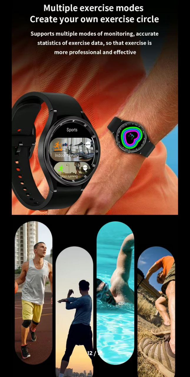 New HW62 Smart Watches Round Screen IP67 Waterproof Heart Rate Monitoring Classic Smart Watch for Men and Women