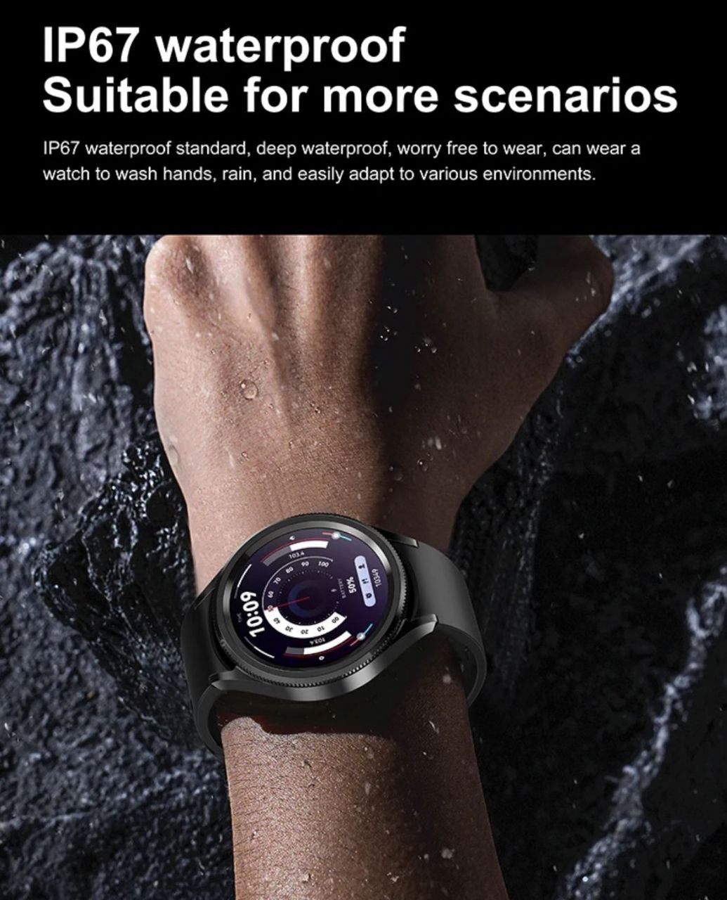 New HW62 Smart Watches Round Screen IP67 Waterproof Heart Rate Monitoring Classic Smart Watch for Men and Women