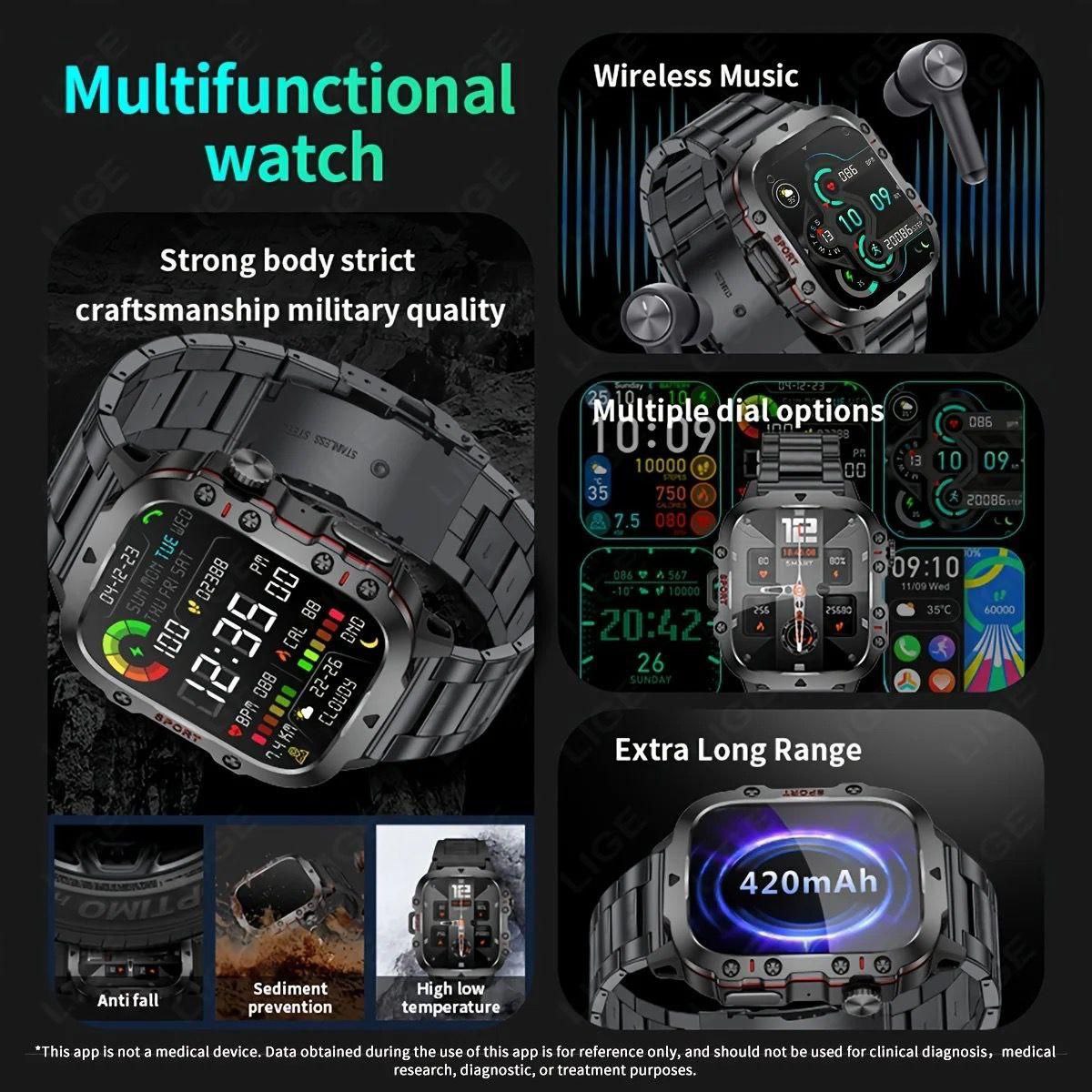 Best Quality Outdoors Sport Smart Watch QX11 BT Call 420MAH 3ATM Waterproof Swimming Fitness Watch For Men QX11 Smartwatch