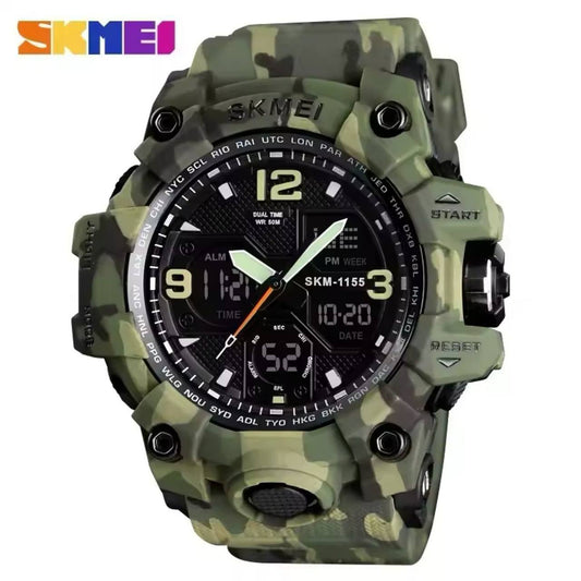 Top brand SKMEI 1155B Sporty waterproof quartz digital sport hombre wrist watches for men