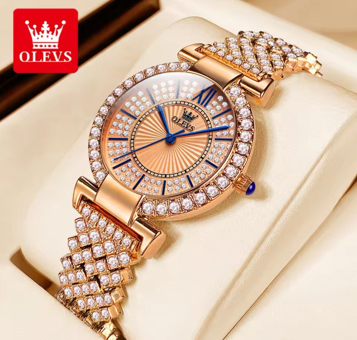 OLEVS 9942 Top Brand New Elegant Bracelet Women Luxury Watches Creative Diamonds 3d Dial Wristwatches