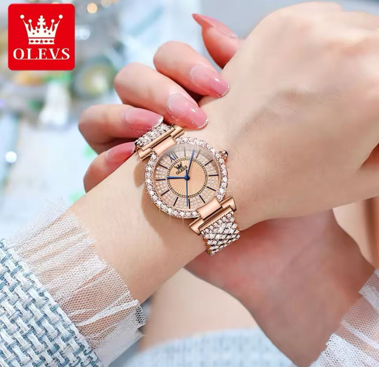 OLEVS 9942 Top Brand New Elegant Bracelet Women Luxury Watches Creative Diamonds 3d Dial Wristwatches