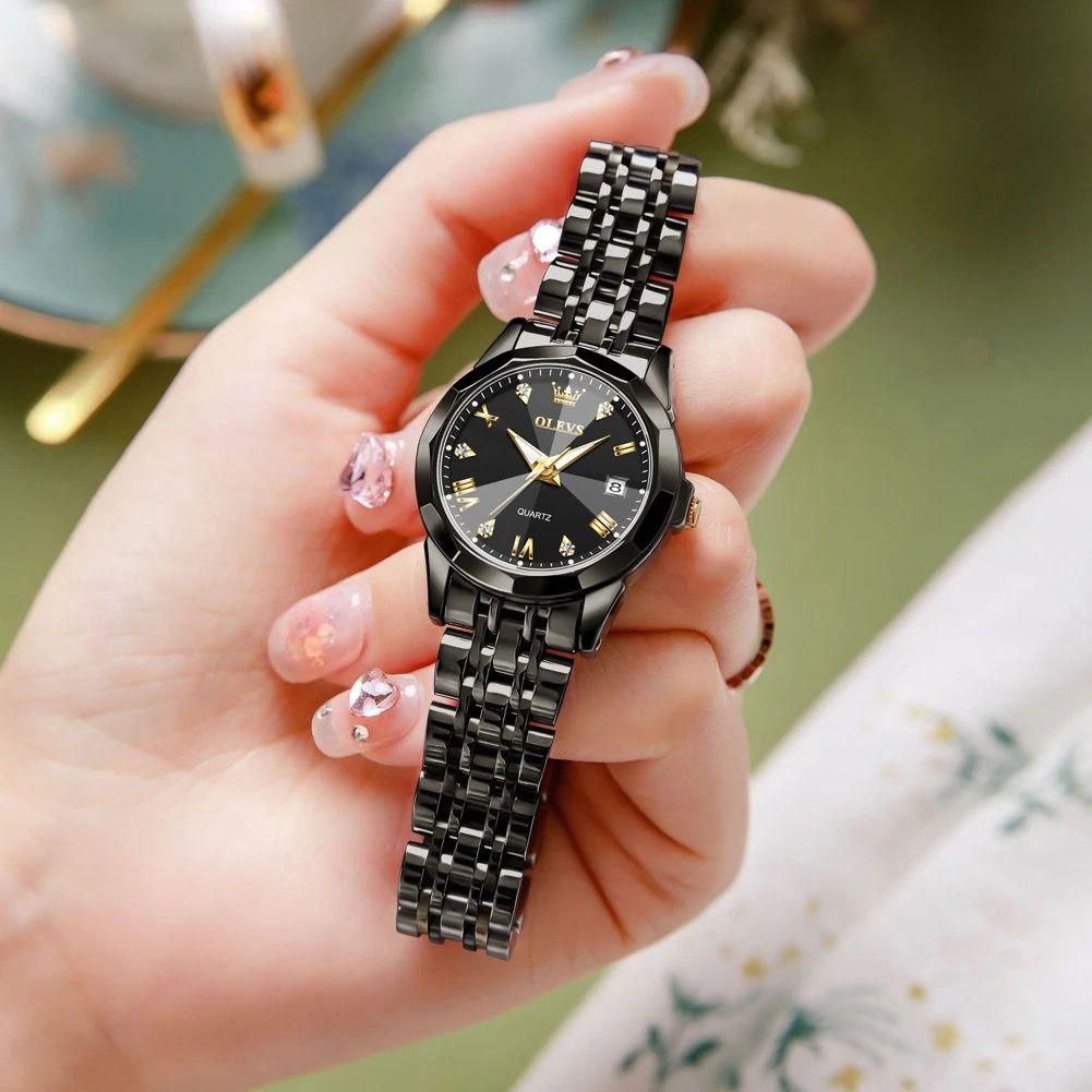OLEVS 9931 New Watch Gold Black Women Business Quartz Watches Ladies Luxury Fashion Casual Female Wrist Watch for Lady Female