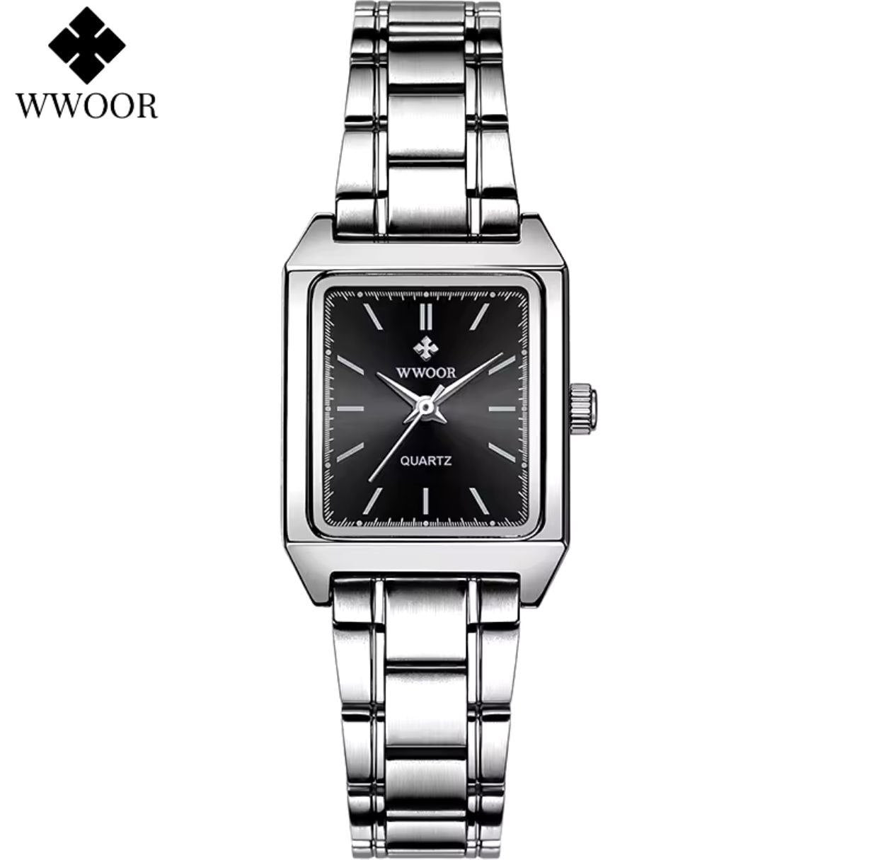 WWOOR 8850 Fashion Womens Wristwatch Square Elegant 3ATM Waterproof Watches Luxury Ladies Quartz Watches for Women