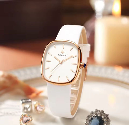 WWOOR 8881 Original Ladies Wrist Watches Classics Leather Strap Waterproof Luxury Fashion Brand Watch Elegant Quartz Watches