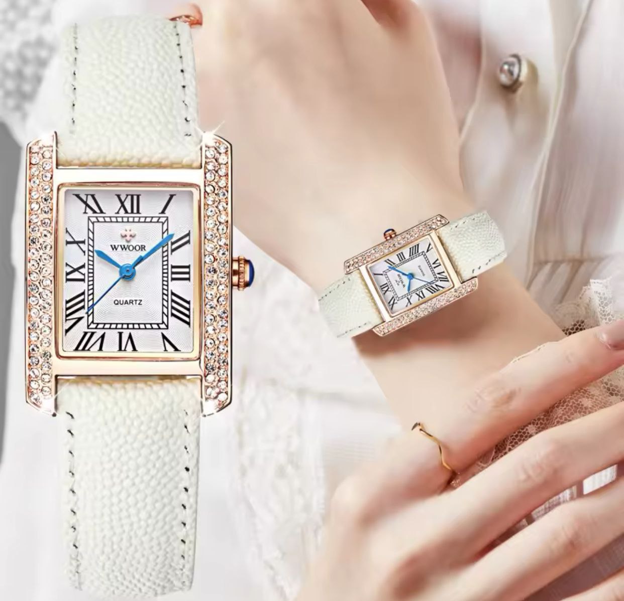 WWOOR 8806 Elegant Water Proof Fashion Leather Watch Casual Watches Prices Premium Wristwatch Business Nice Watch for Women