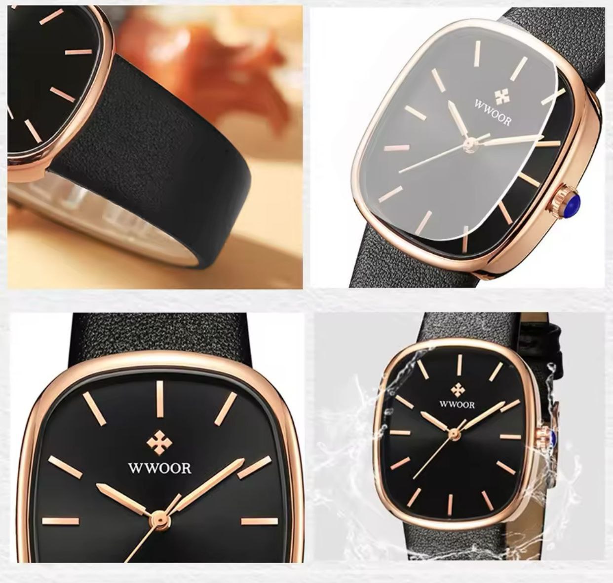 WWOOR 8881 Original Ladies Wrist Watches Classics Leather Strap Waterproof Luxury Fashion Brand Watch Elegant Quartz Watches
