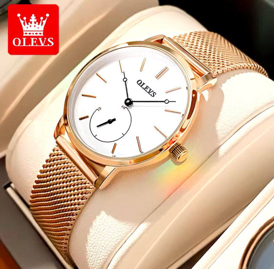 New 2025 OLEVS 5190 Women's Watches Stainless steel Belt Ultra thin 7mm Dial Waterproof Elegant Wristwatch Women Fashion Hand Clock