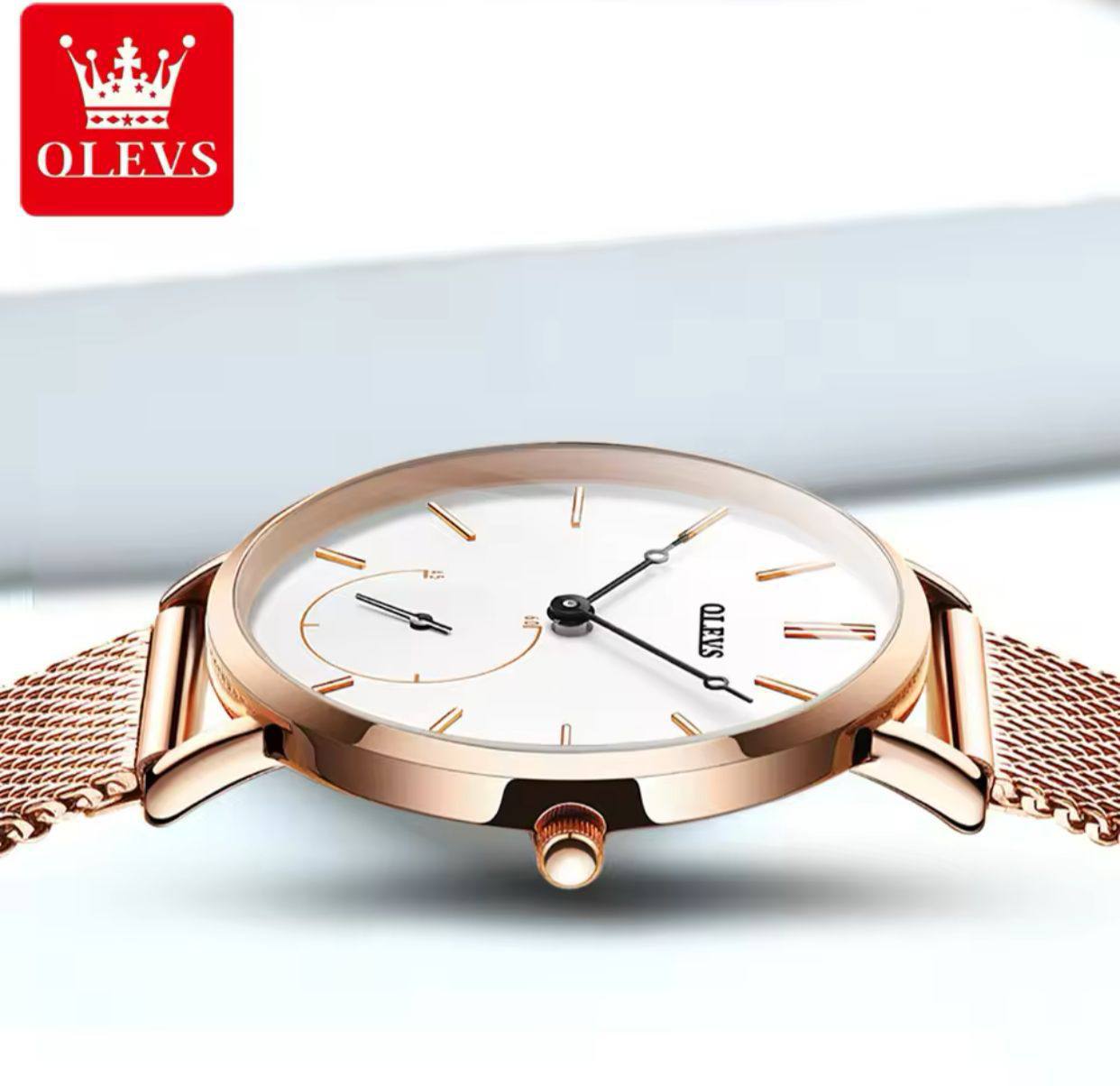 New 2025 OLEVS 5190 Women's Watches Stainless steel Belt Ultra thin 7mm Dial Waterproof Elegant Wristwatch Women Fashion Hand Clock