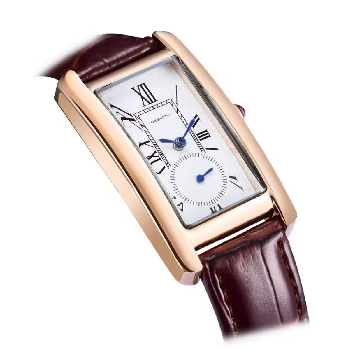 REBIRTH 109 Popular Potty Female Quartz Watch Vive Genuine Leather Band Water Resistant Minimalist Leisure Wrist Watch