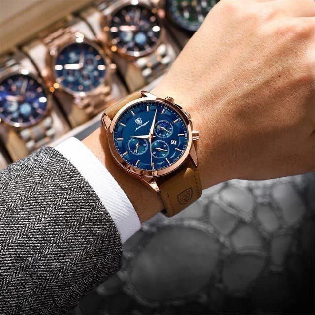 Men Quartz Watch Luxury POEDAGAR 928 Stainless Steel Man Wristwatch Chronograph Waterproof Luminous Watch For Men Business