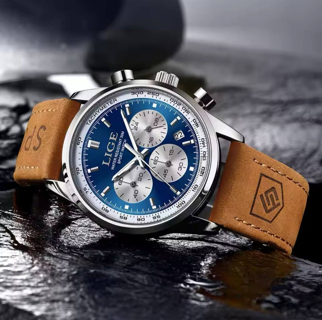 Top Brand Lige 18936 Luxury Man Watches Business Clock Fashion Stop Watch Casual WaterProof Quartz Watch For Men