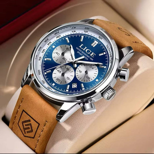Top Brand Lige 18936 Luxury Man Watches Business Clock Fashion Stop Watch Casual WaterProof Quartz Watch For Men