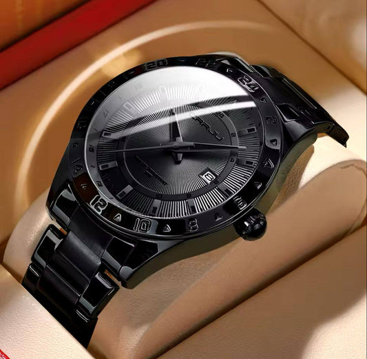 Newest 2025 Men Watch Luxury Crrju 5007 High Quality Male Clock Stainless Steel Japanese Quartz Movement Watch