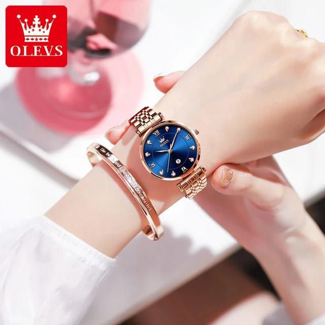 Quartz Rose Gold Women Watch OLEVS 5866 Top Brand Female Clock Waterproof Luxury Lady Wrist Watches For Ladies