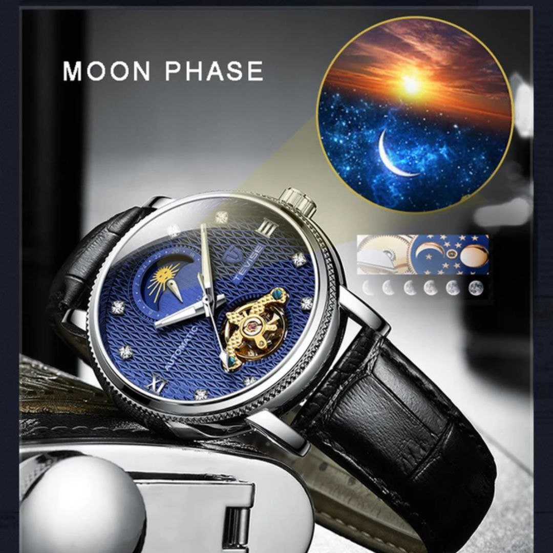 New year 2025 Wristwatch TEVISE 612 Men 30ATM Waterproof Luminous Hands Automatic Leather Diamond Dial Tourbillon Life Design Mechanical Watch
