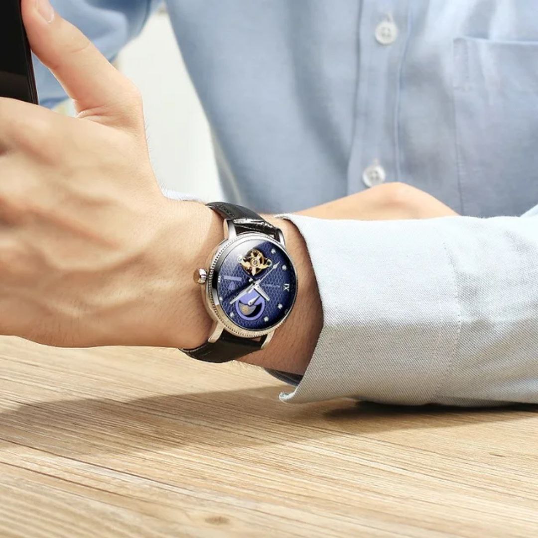 New year 2025 Wristwatch TEVISE 612 Men 30ATM Waterproof Luminous Hands Automatic Leather Diamond Dial Tourbillon Life Design Mechanical Watch