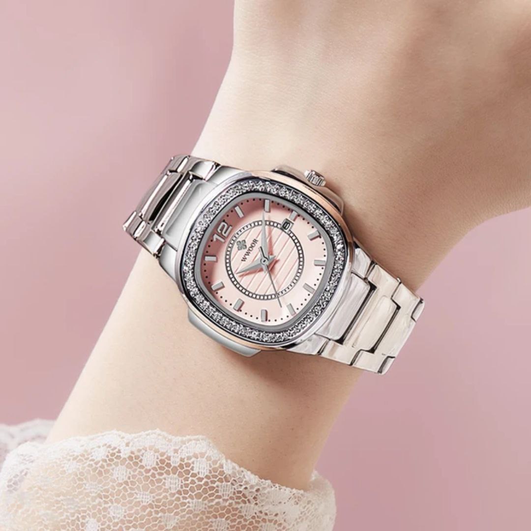 Light luxury Elegant Women Business Casual Quartz Watch Fashion WWOOR 8874 Diamond Stainless Steel Small Style Wristwatches Lady