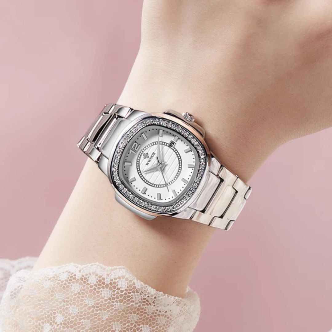 Light luxury Elegant Women Business Casual Quartz Watch Fashion WWOOR 8874 Diamond Stainless Steel Small Style Wristwatches Lady