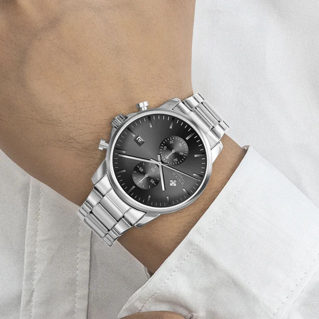 Hot Selling Fashion Mens Wristwatch WWOOR 8844 Classics Waterproof Stainless Steel Band Watch Business Calendar Quartz Watches