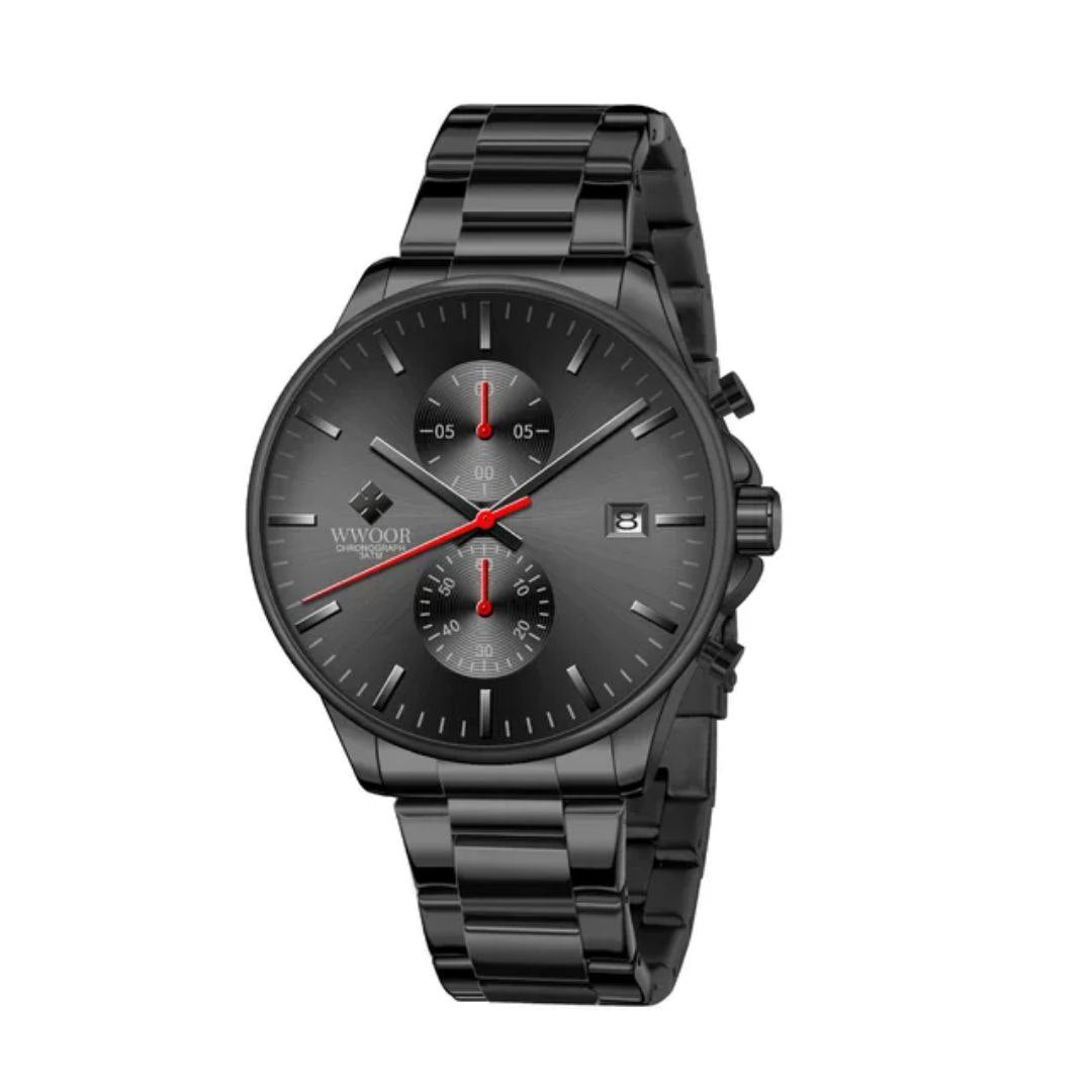 Hot Selling Fashion Mens Wristwatch WWOOR 8844 Classics Waterproof Stainless Steel Band Watch Business Calendar Quartz Watches