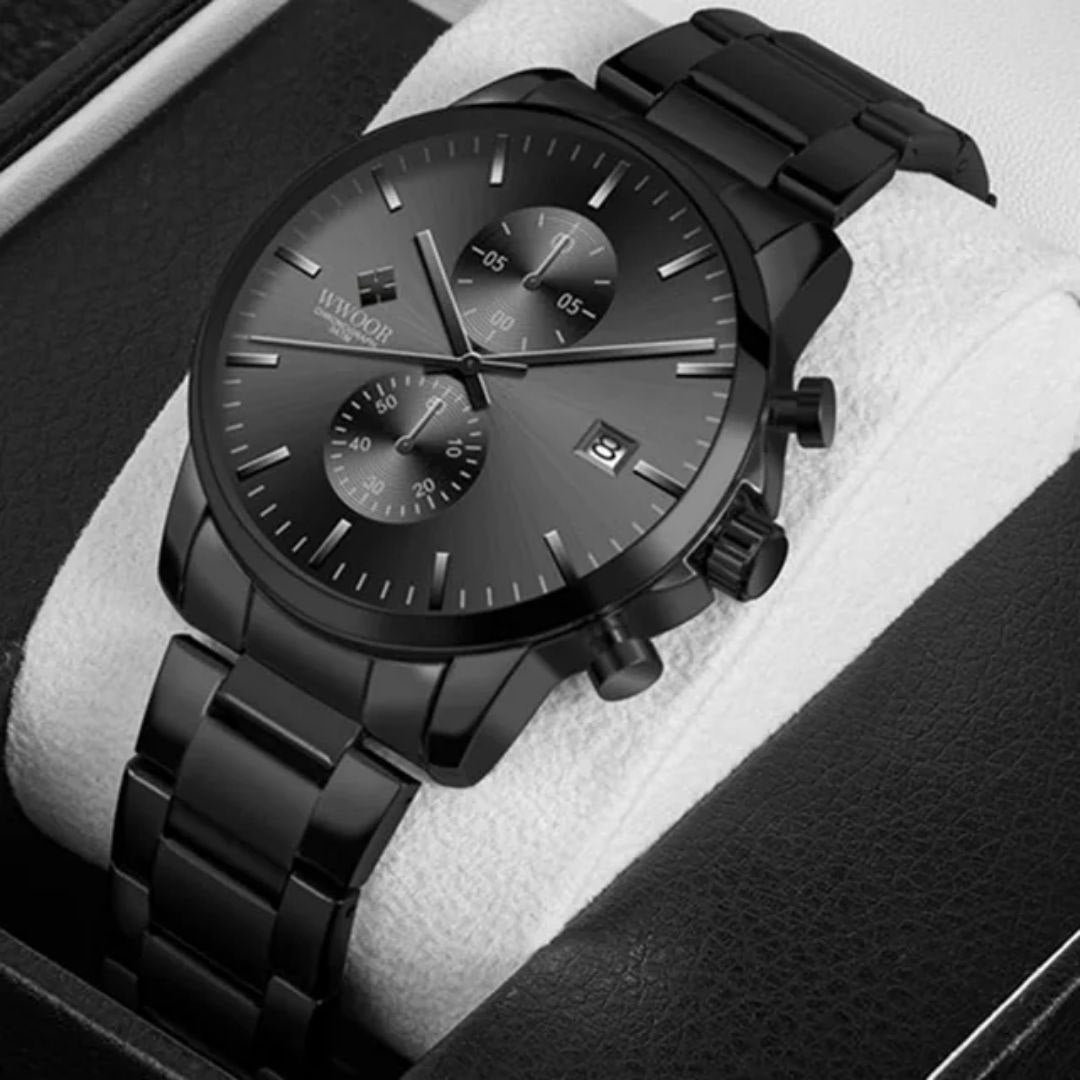 Hot Selling Fashion Mens Wristwatch WWOOR 8844 Classics Waterproof Stainless Steel Band Watch Business Calendar Quartz Watches