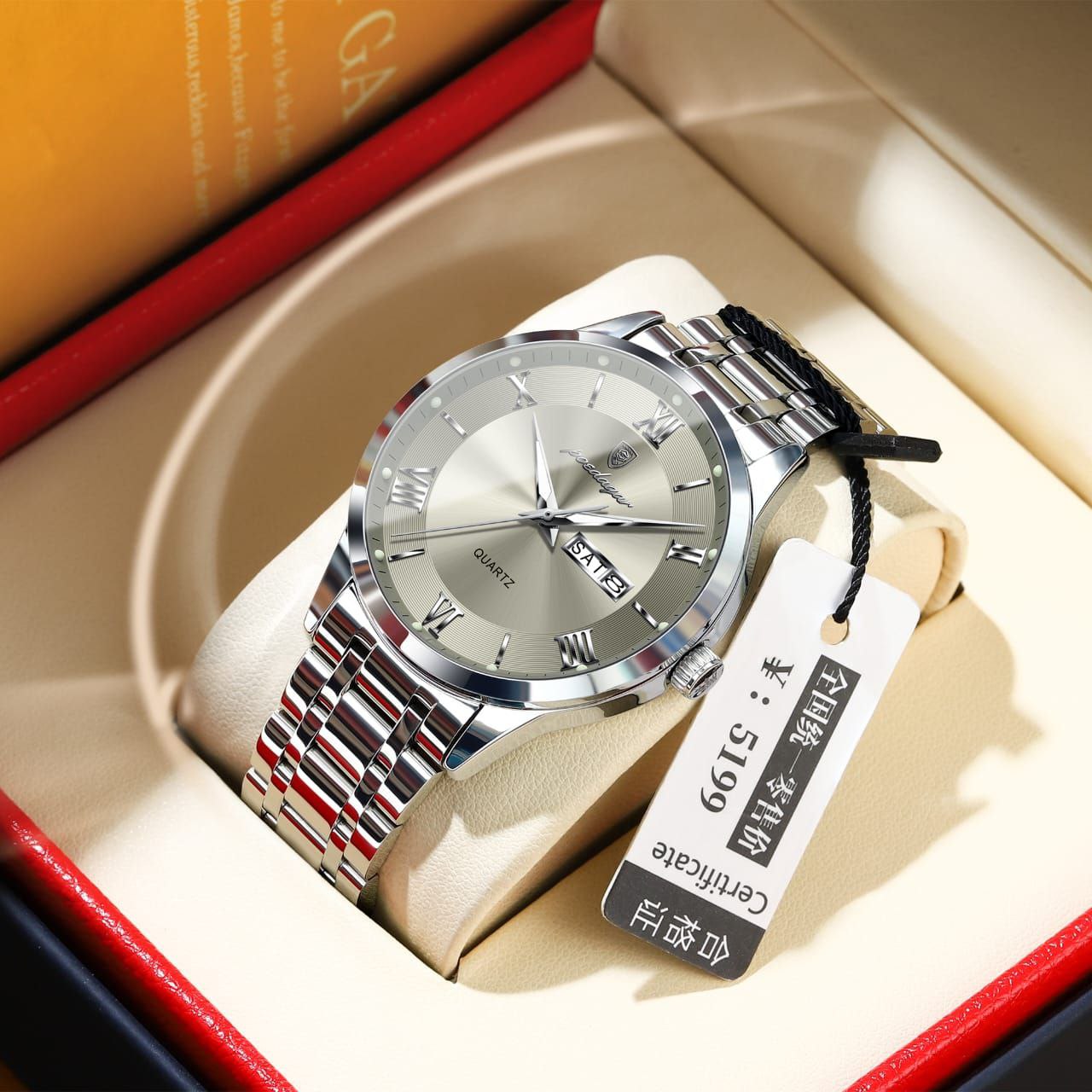 Luxury Quartz Watches Poedagar 978 Stainless Steel Bracelet Watch for Men Luminous Waterproof Mens Watch