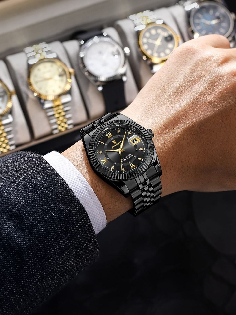 Hot Sale Poedagar 910 Sport Top Luxury Male Waterproof Luminous Date Men's watches Stainless Steel Quartz Watch for Men