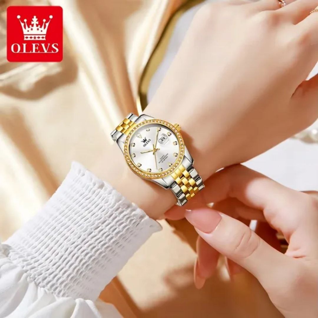 Elegant Women's Watch OLEVS 3629 Fashion Classic Waterproof Luminous Stainless Original Calendar Quartz Luxury Women Watches