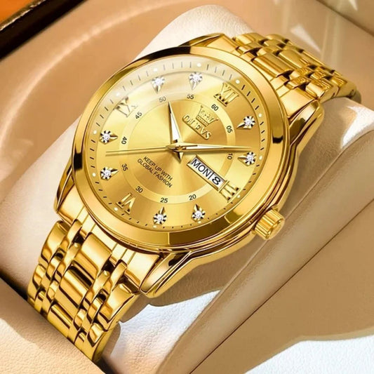 Luxury Diamonds Charm Olevs 5513  Waterproof Luminous Quartz Watch for Men Stainless Steel Business Men's Quartz Mens Watche