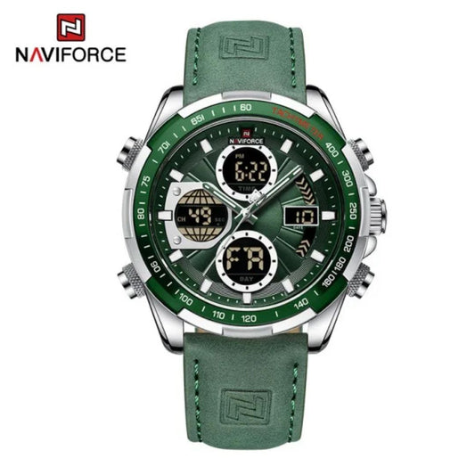 Top Luxury Brand New Naviforce 9197 Quartz Watches For Men Sport Luminous Digital Waterproof Alarm Chronograph Male