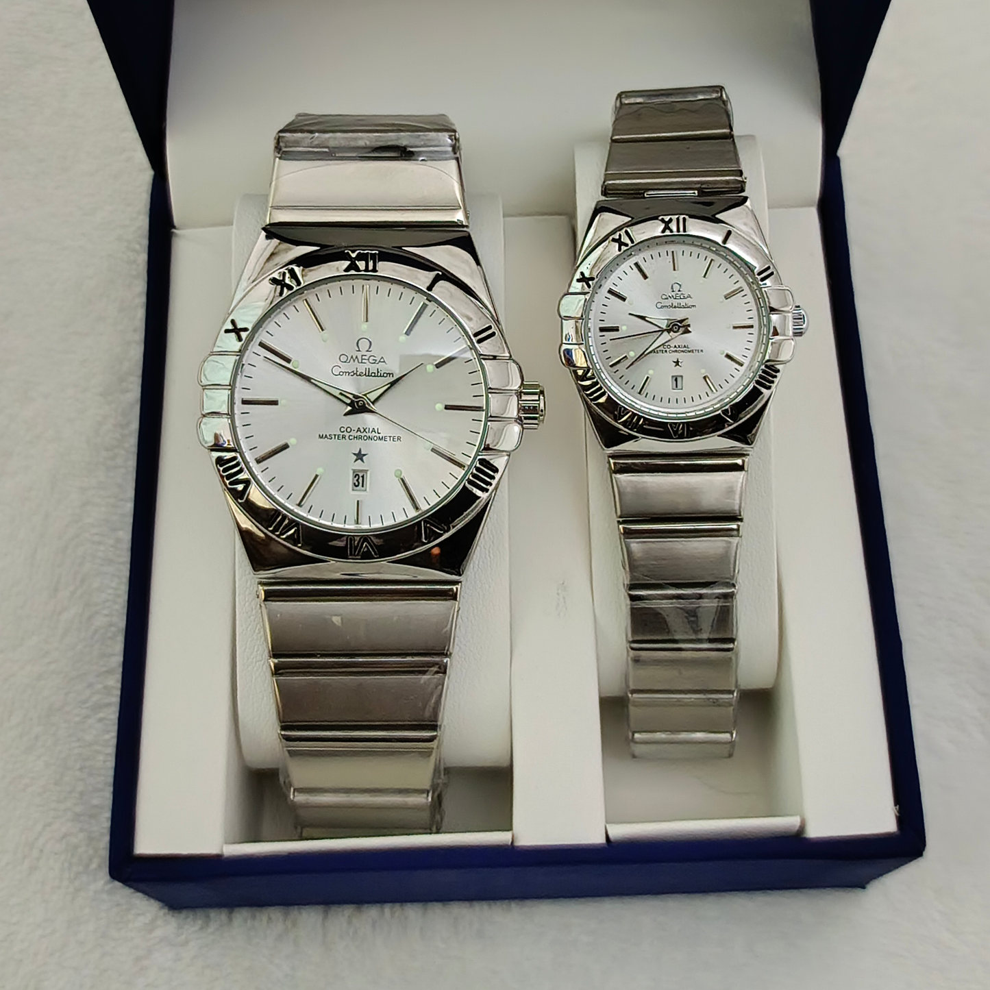 Couple Watches Premium Valentine Gift Set Women Omeg Men Clock