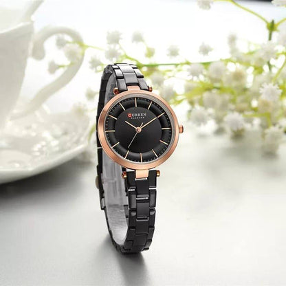 CURREN 9054 Top Brand Women Watch Fine Gift for Girls Mesh Stainless Steel Quartz Watches Women Clock Female