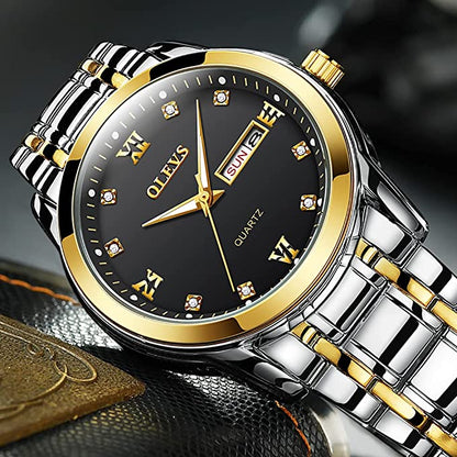 Luxury Hot Selling olevs 8691  Water Resistant   stainless steel straps  wrist Men's quartz watches