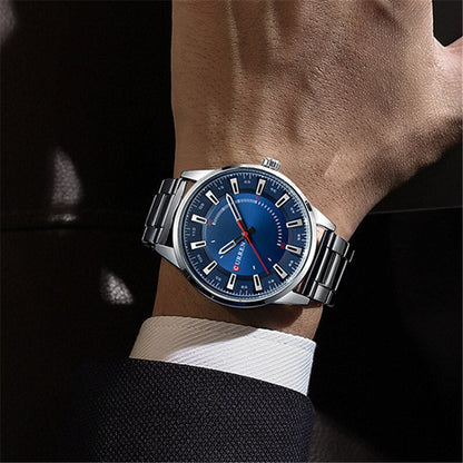 Fashion brand wrist watch CURREN 8406 men's business large dial waterproof quartz watch