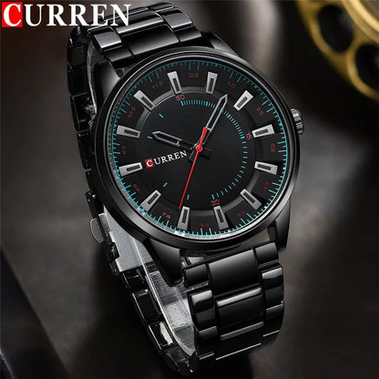 Top Brand Luxury Fashion CURREN 8406 Watches Men New Stainless Steel Waterproof Wristwatch Quartz Clock Male 8406