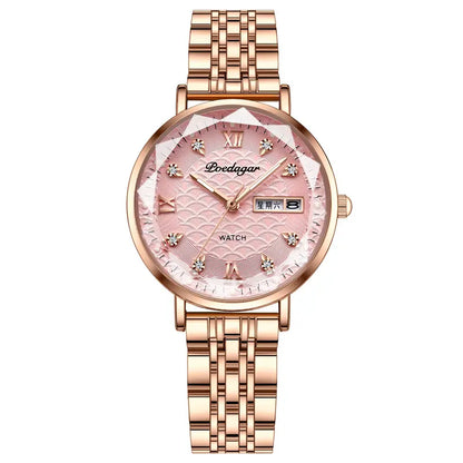 POEDAGAR 3011 Women's Watches Fashion Elegant Original Japan Quartz Movement Wristwatch Waterproof Stainless Steel Strap Watch